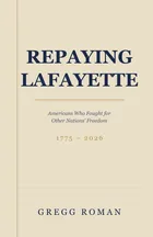 Repaying Lafayette placeholder cover: engraved navy lettering on aged parchment with a gold ledger rule.