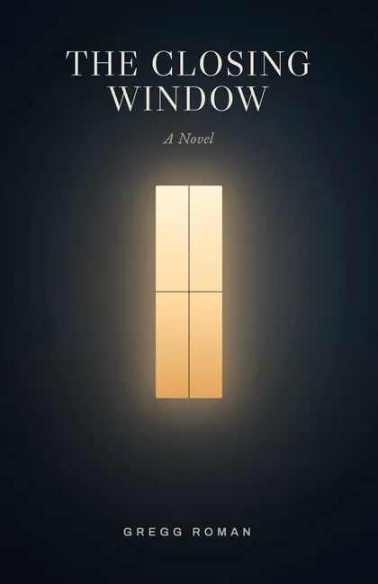 The Closing Window cover: a single amber-lit window in a midnight-blue city.
