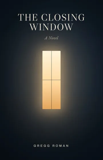 The Closing Window cover: a single amber-lit window in a midnight-blue city.